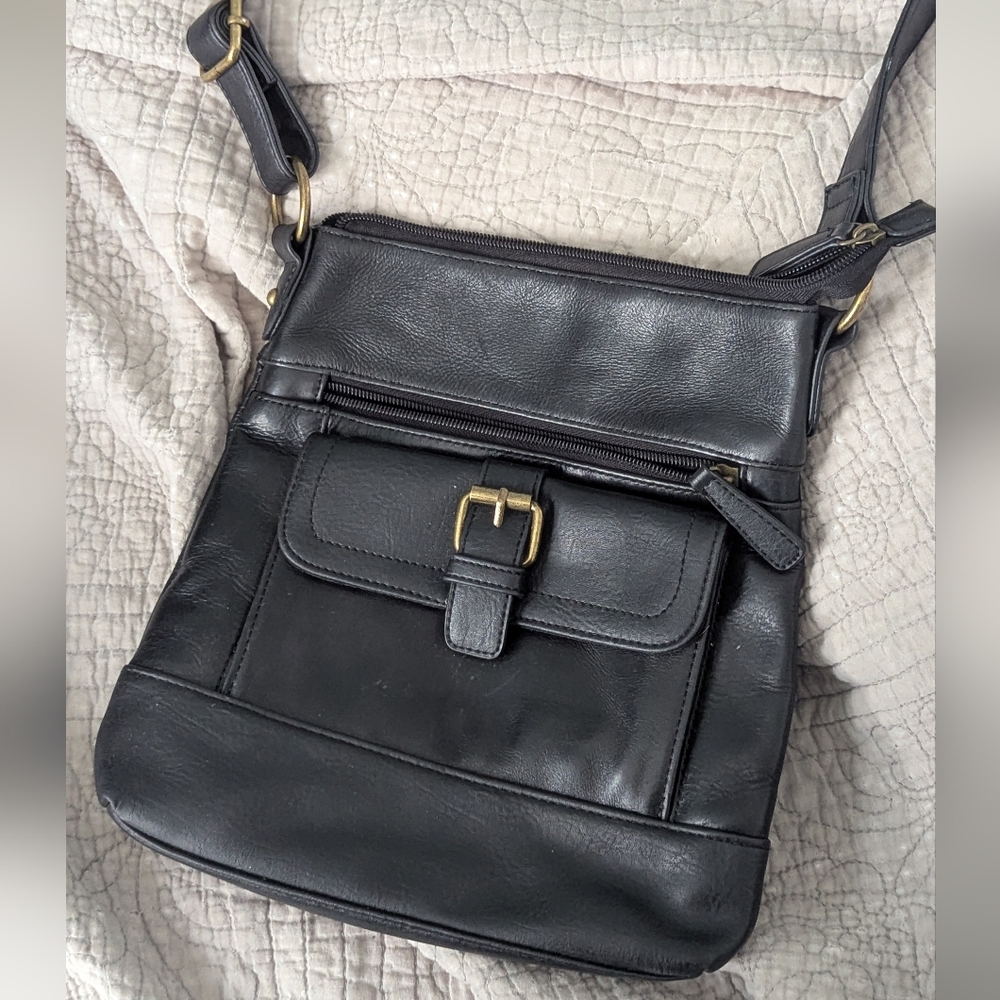 Stone & Co Black Leather Crossbody Bag
